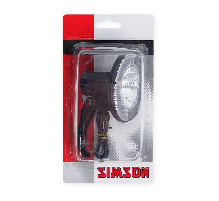 Koplamp Simson tour zwart met beugel