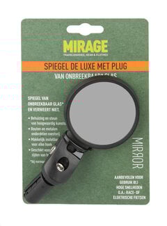Mirage Spiegel Mirage Round zwart in het stuur