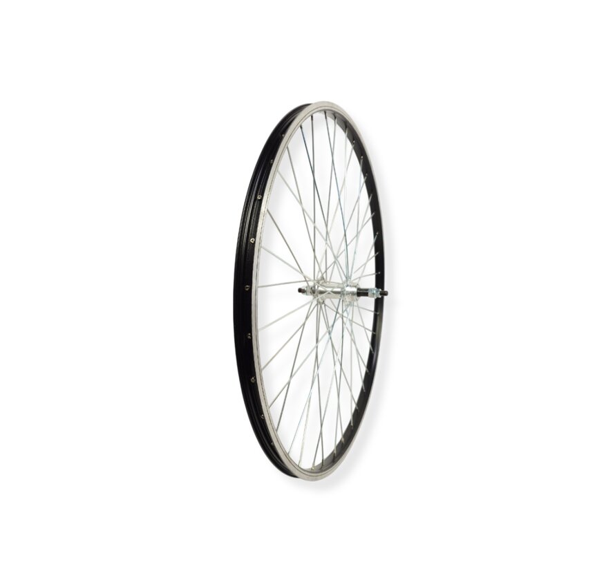 Achterwiel 28 freewheel vast zwart