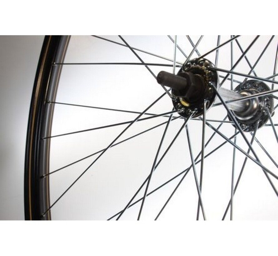 Voorwiel 28x1 1/2 alu zwart gelakt