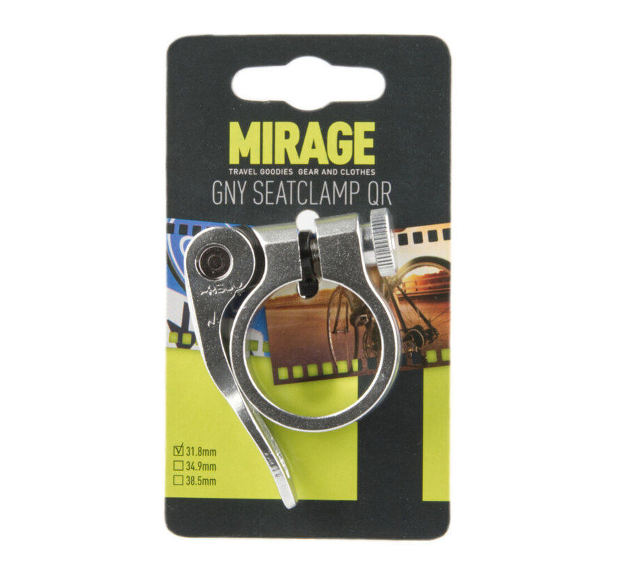 Zadelpenklem Mirage alu 31.8 zilver