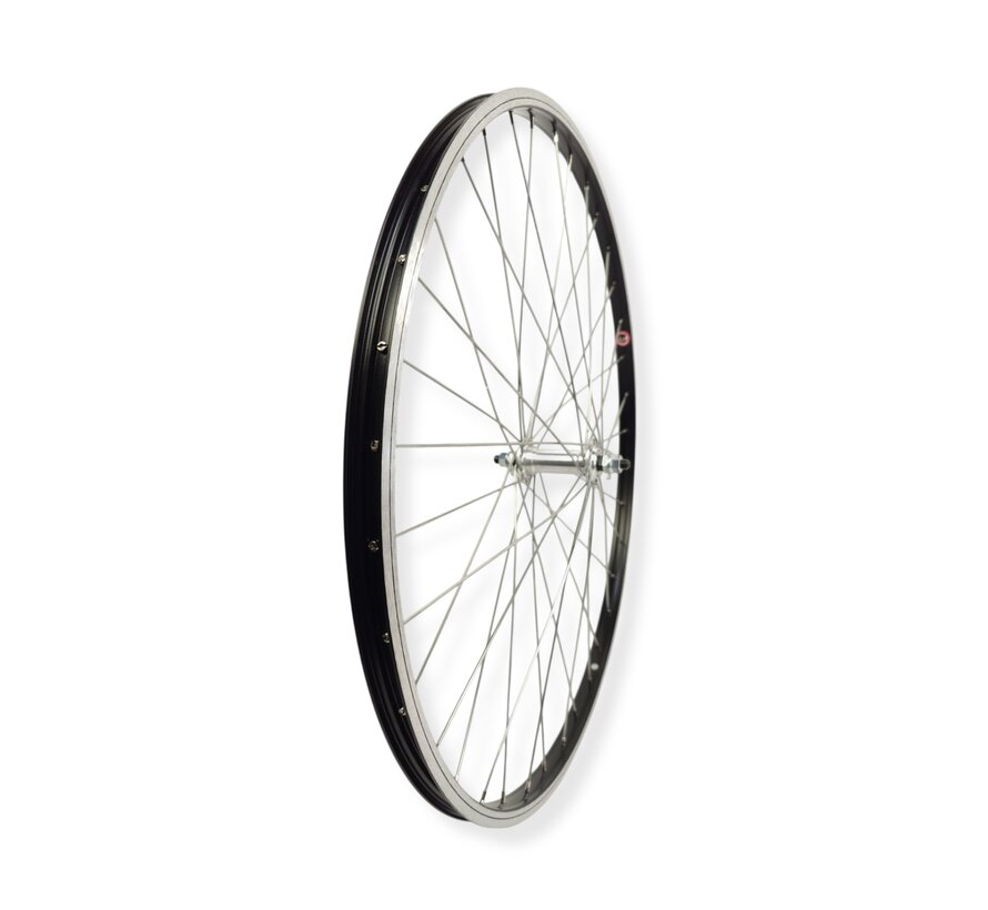 Voorwiel 28 alu zwart as26