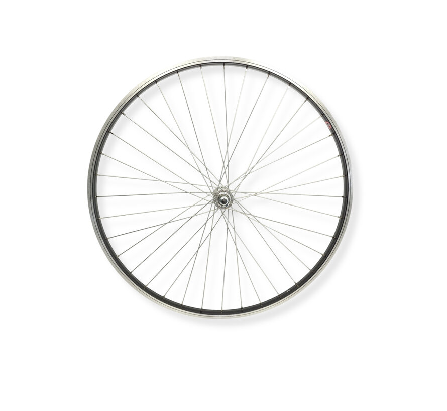 Voorwiel 28 alu zwart as26