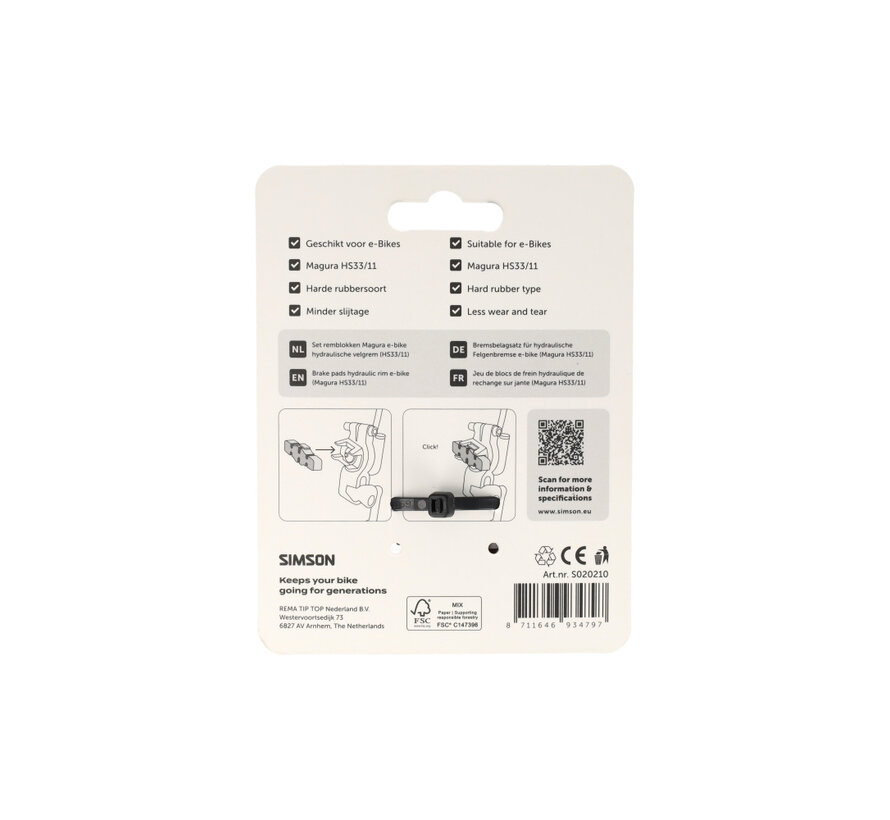 Remblokken Simson magura e-bike