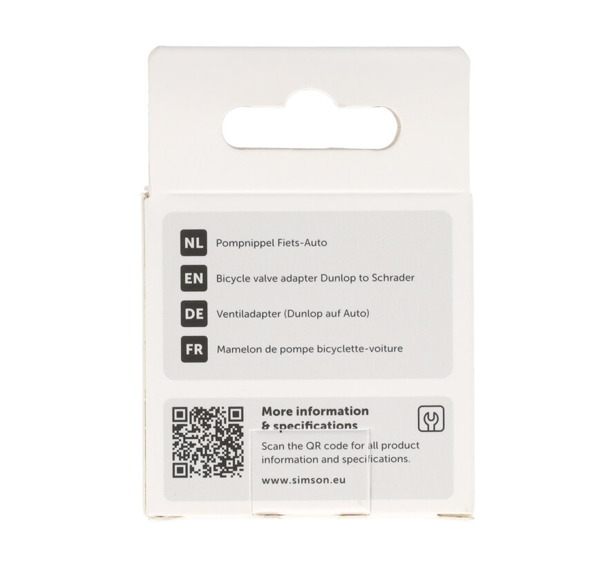 Verloopnippel Simson fiets auto