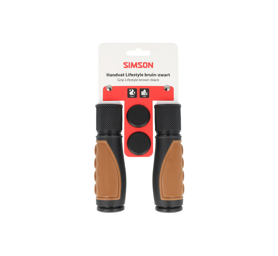 Handvatten Simson middelbruin-zwart
