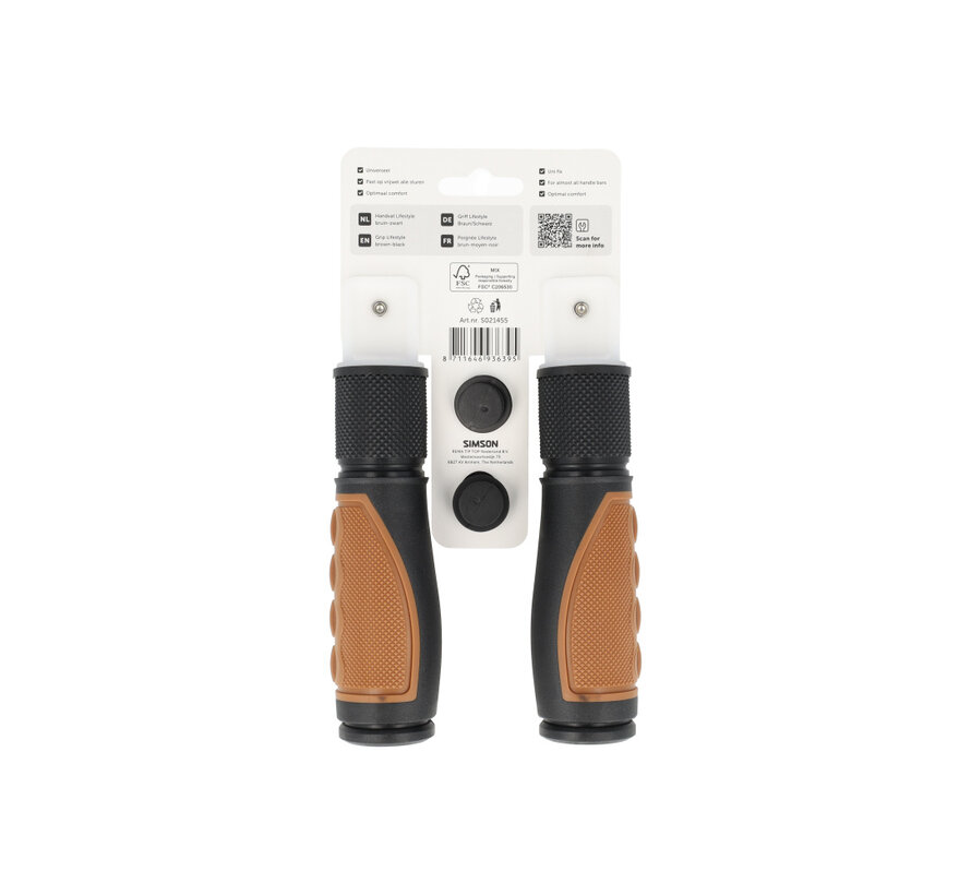 Handvatten Simson middelbruin-zwart