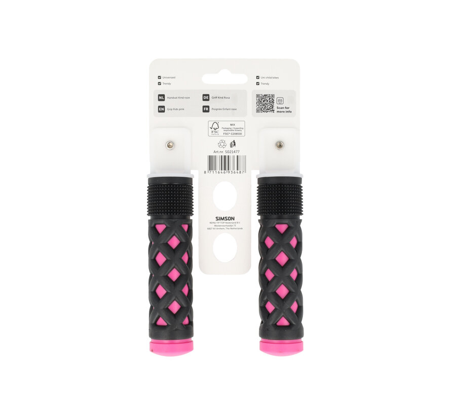 Handvatten Simson kinder roze-zwart