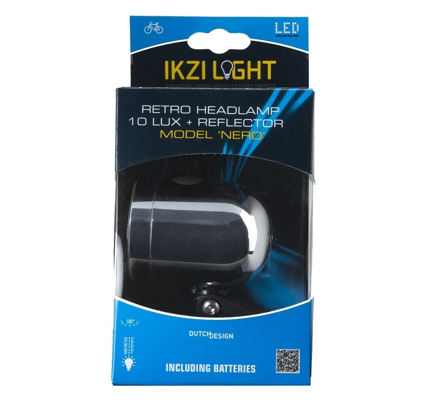 Koplamp Ikzi Light nero zilver 10 lux