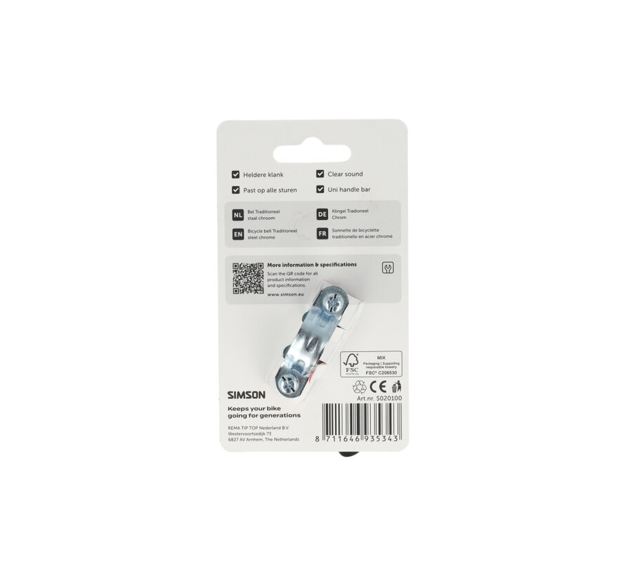 Bel Simson traditioneel chroom staal