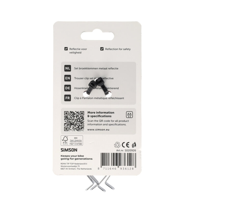 Broekklemmen Simson metaal