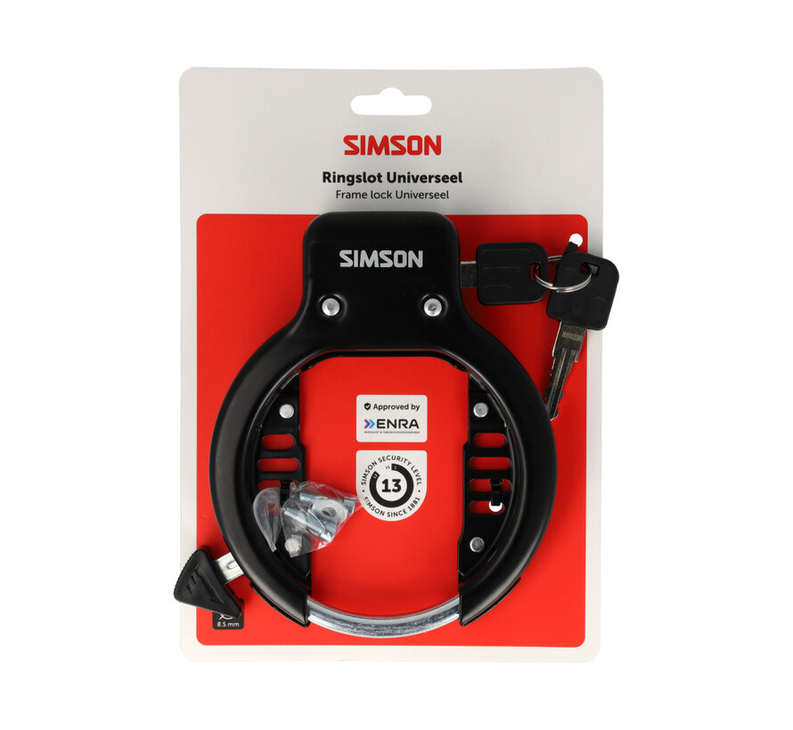 Slot Simson ringslot universeel zwart