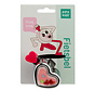 Bel Pexkids hartje chroom/roze