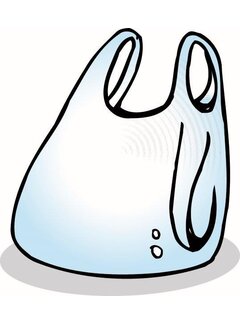 Tas draag plastic wit per 100 stuks