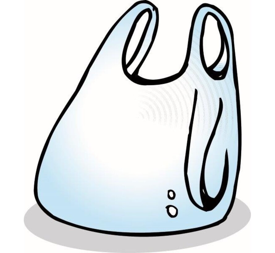 Tas draag plastic wit per 100 stuks