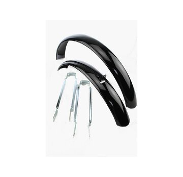 Spatbordset staal 18 zwart