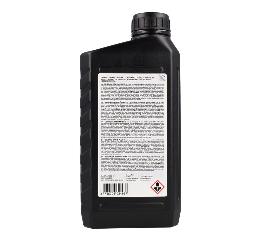 Olie Elvedes blauw mineraal vloeistof