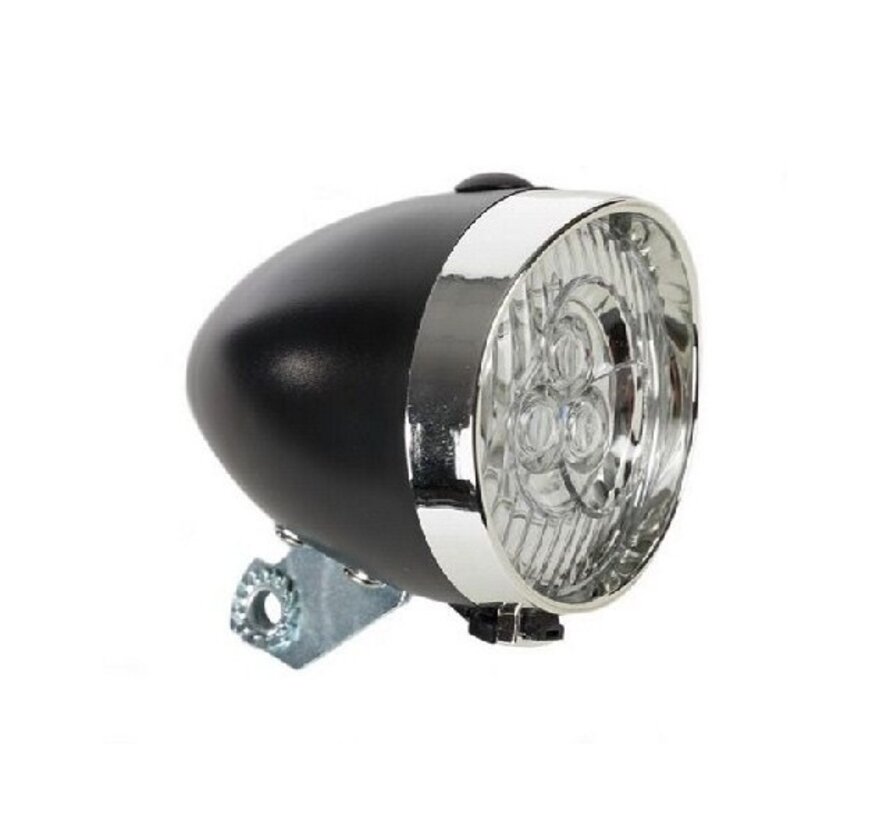 Koplamp import zwart batterij retro