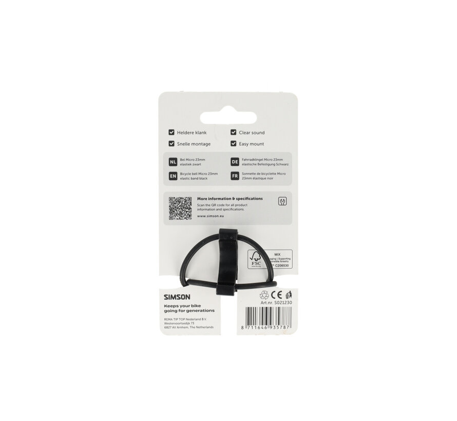 Bel Simson mini 23mm rubber elastiek bev