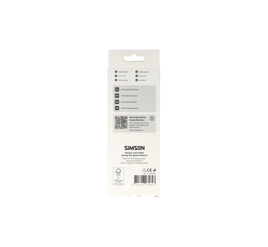 Ketting Simson 1v 1/2x1/8 112s