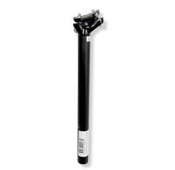 Zadelpen atb zwart 31.6 35cm alu