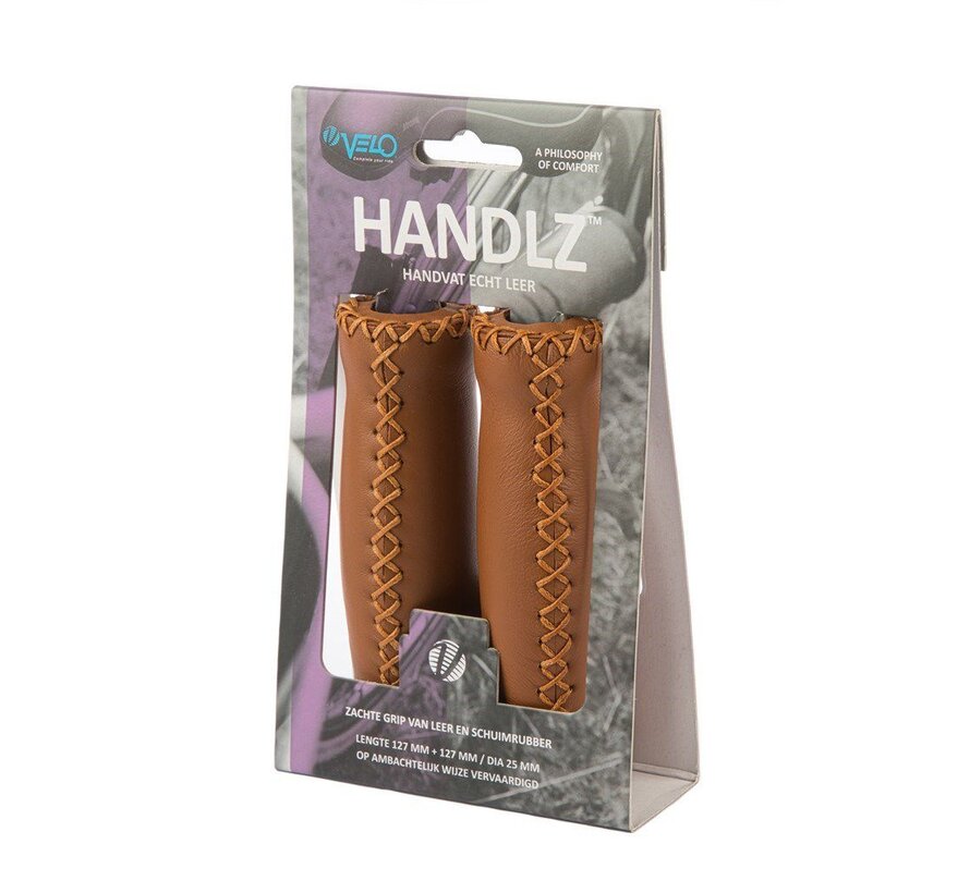 Handvatten Velo bruin echt leer