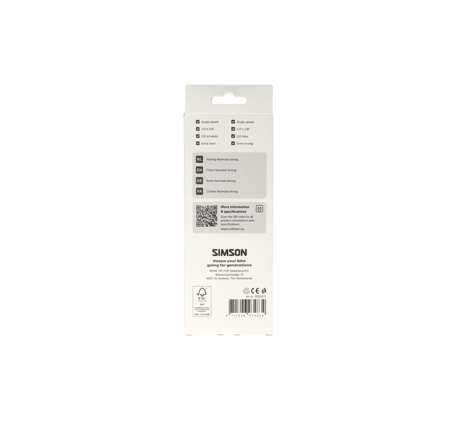 Ketting Simson 1v 1/2x1/8 112s