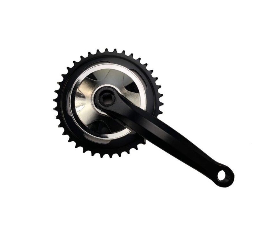 Crankstel import 38t zwart