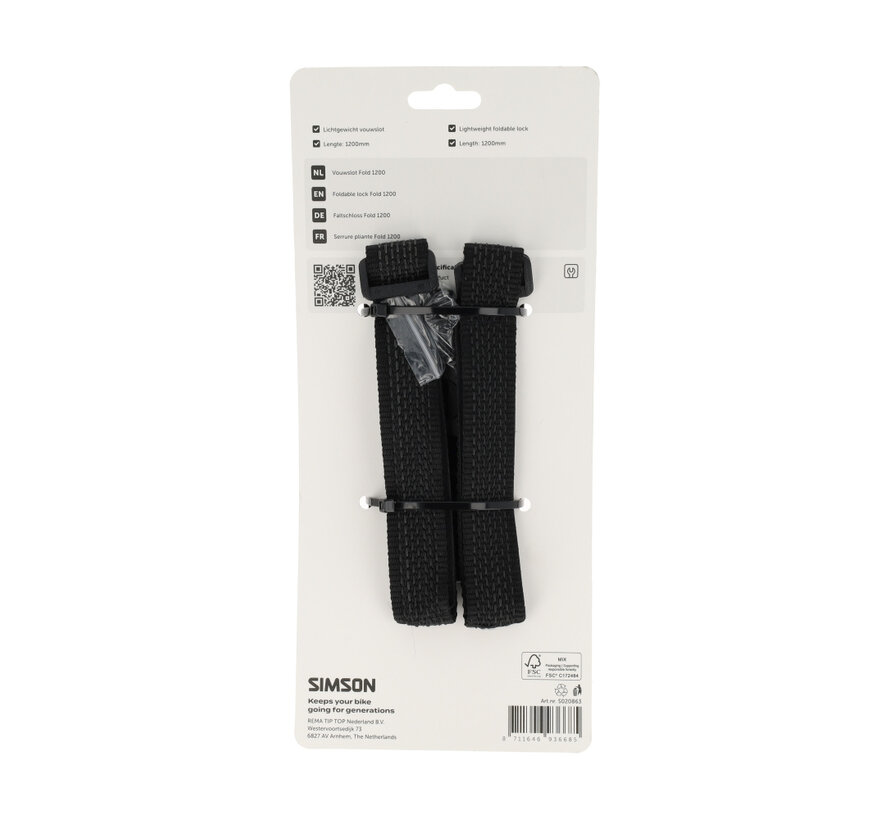 Vouwslot Simson fold 120cm bk111