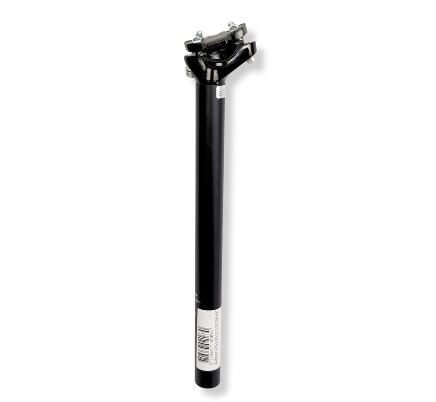 Zadelpen atb zwart 31.6 35cm alu