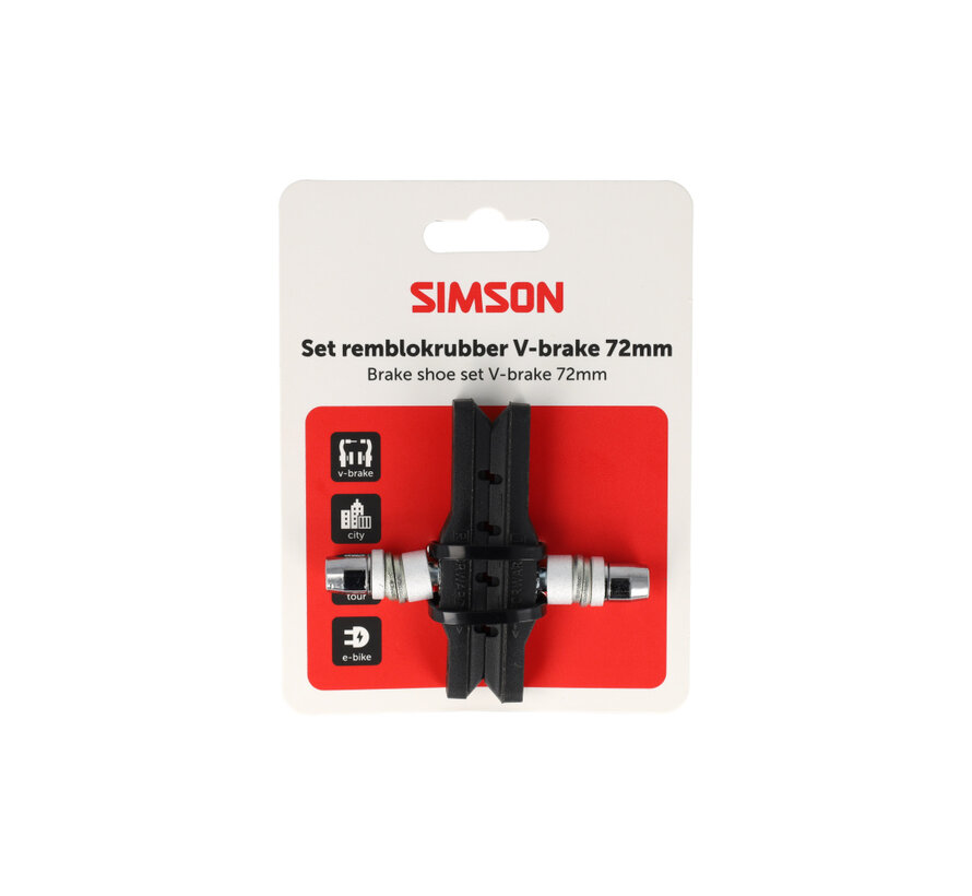 Remblokken Simson v-brake 72 mm