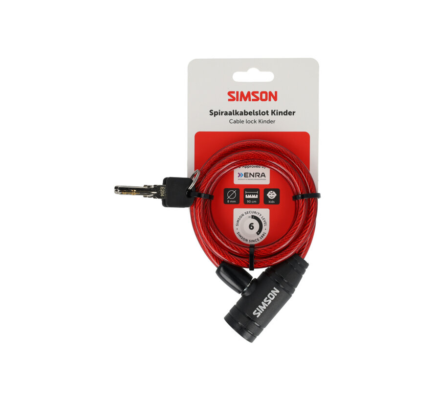 Kinderslot Simson kabel div kleuren