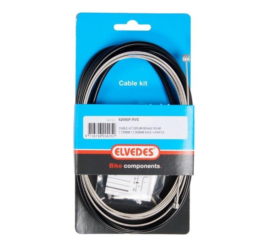 Kabel Elvedes cpl rem achter zwart