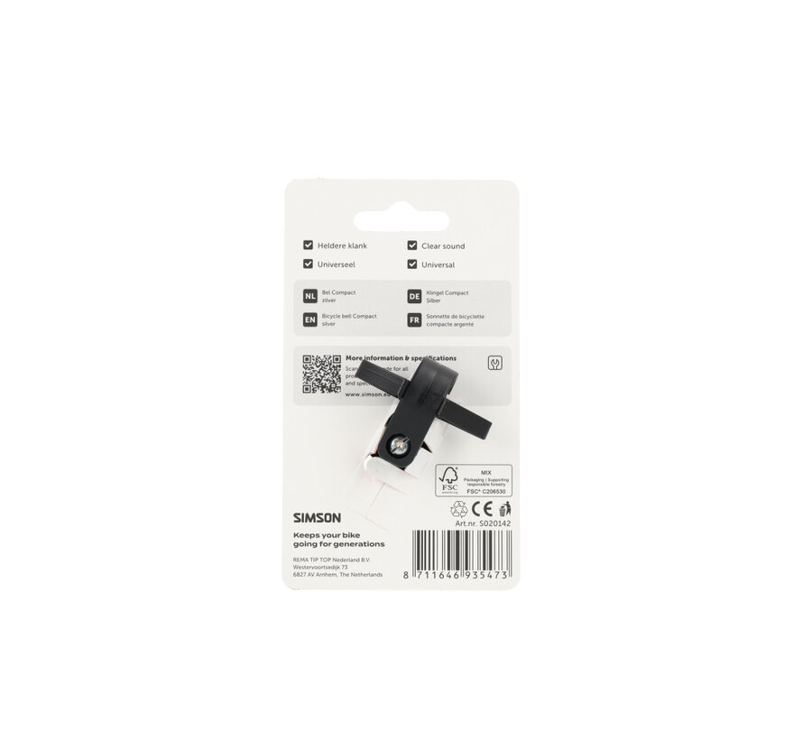 Bel Simson compact zilver
