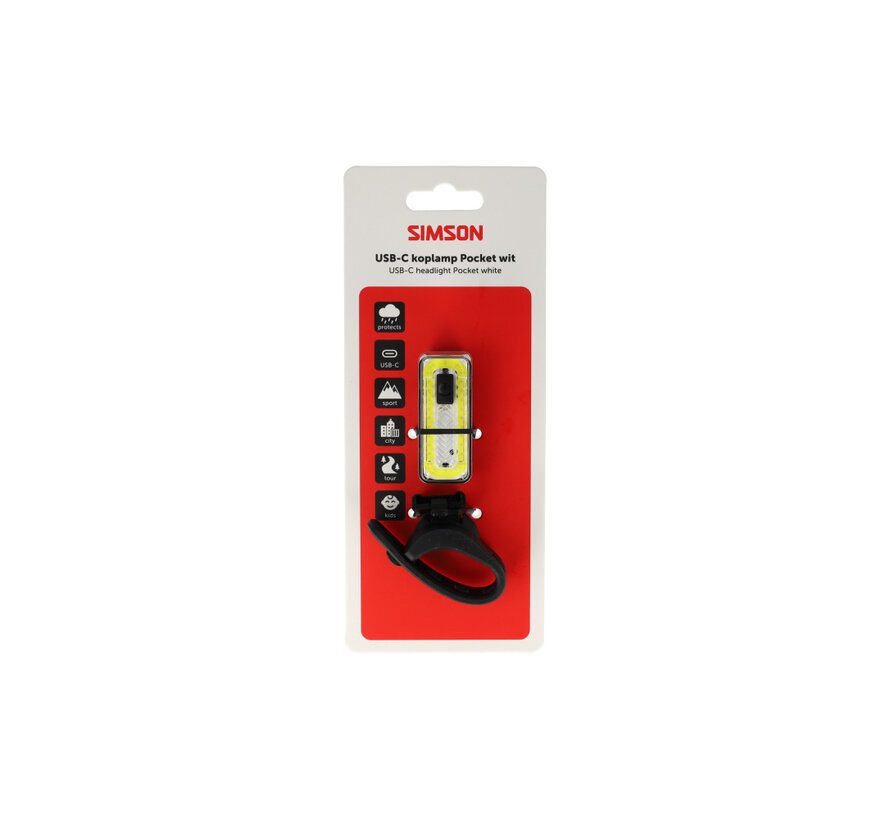 Koplamp Simson Pocket wit led