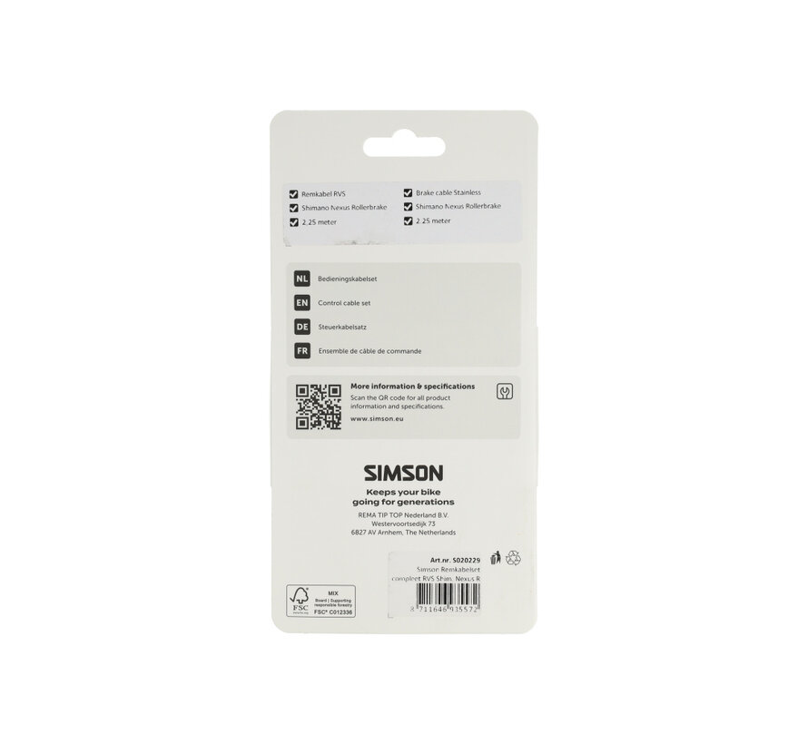 Remkabel Simson shimano rollerbrake