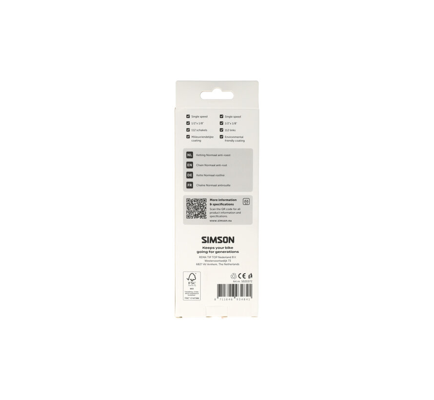 Ketting Simson 1v 1/2x1/8 112s