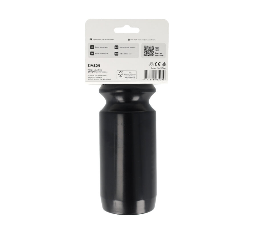Bidon Simson zwart 600ml