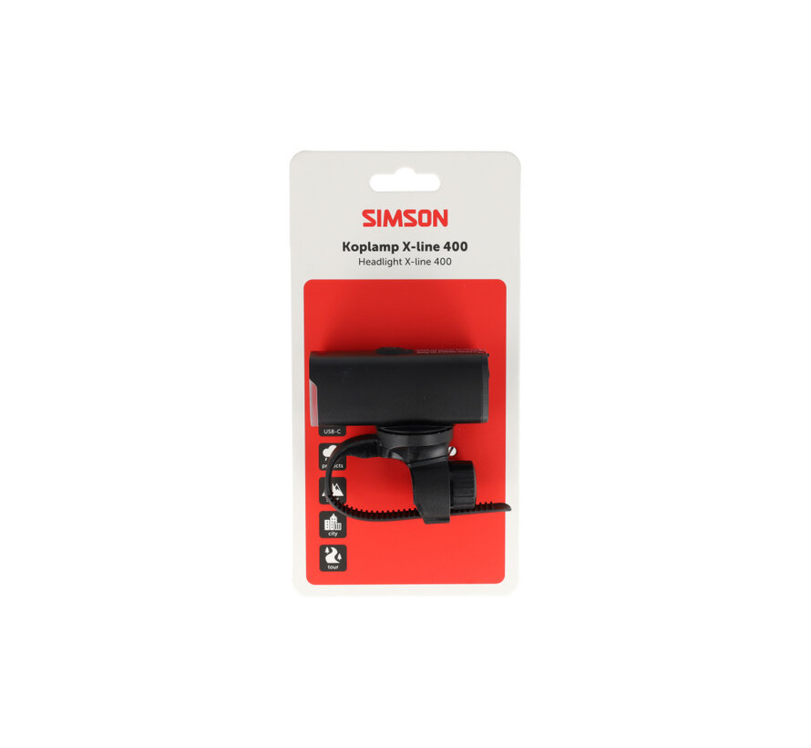 Koplamp Simson aurora x-line 400 lumen