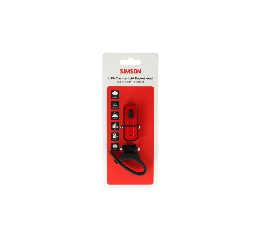 Achterlicht Simson Pocket rood led