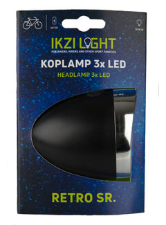IkziLight Koplamp Ikzi Light retro zwart 11 lux