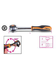 Beta Tools Omschakelbare ratelsleutel Beta 3/8"