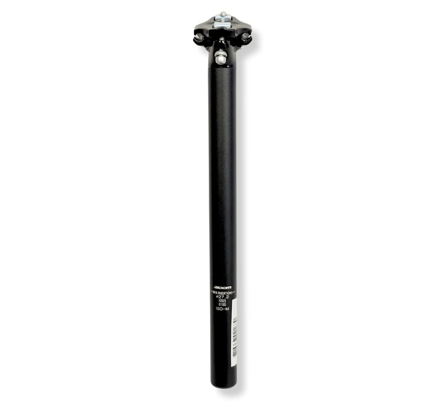 Zadelpen atb zwart 27.2 35cm alu