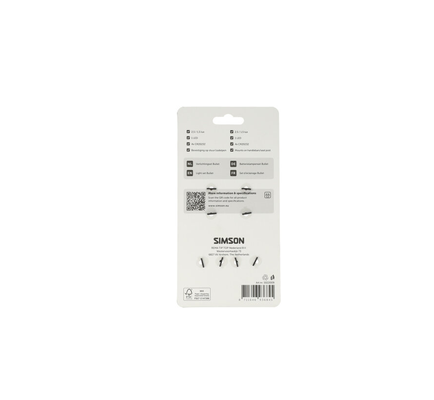 Verlichtingset Simson bullet 1 led