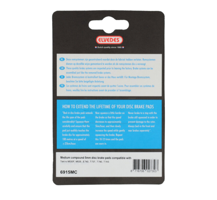 Schijfremblokken Elvedes carbon tektro