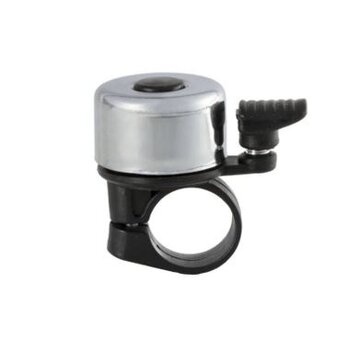 Bel mini chroom/zwart  per 20 stuks