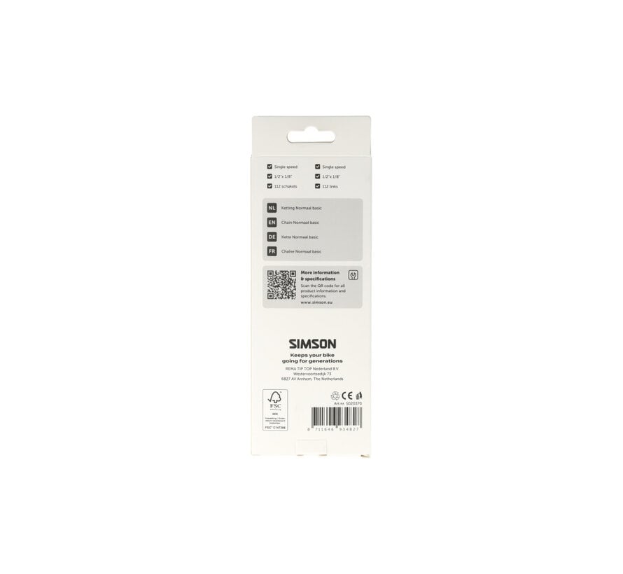 Ketting Simson 1v 1/2x1/8 112s