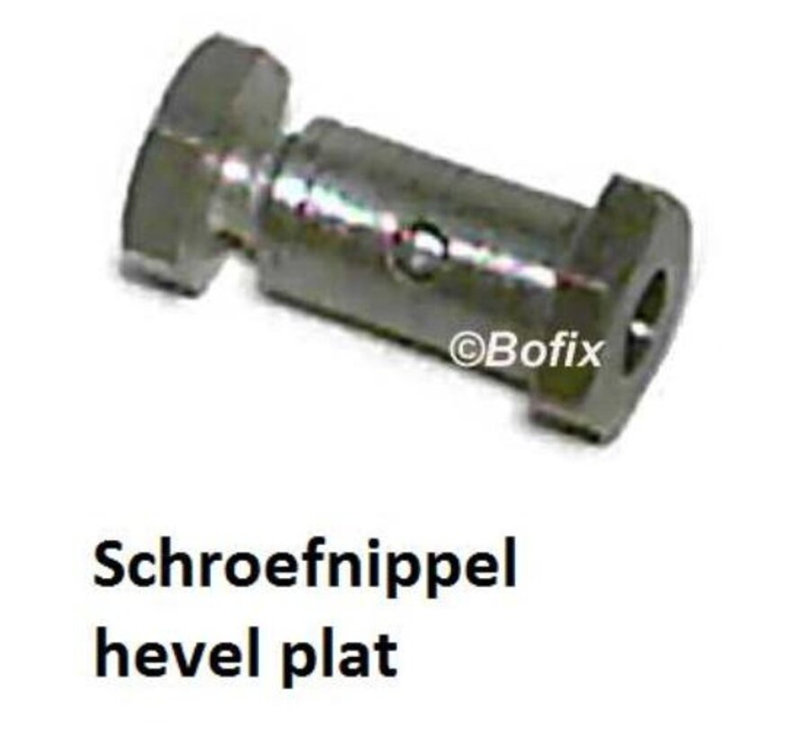 Schroefnippel Domino voor hevel plat