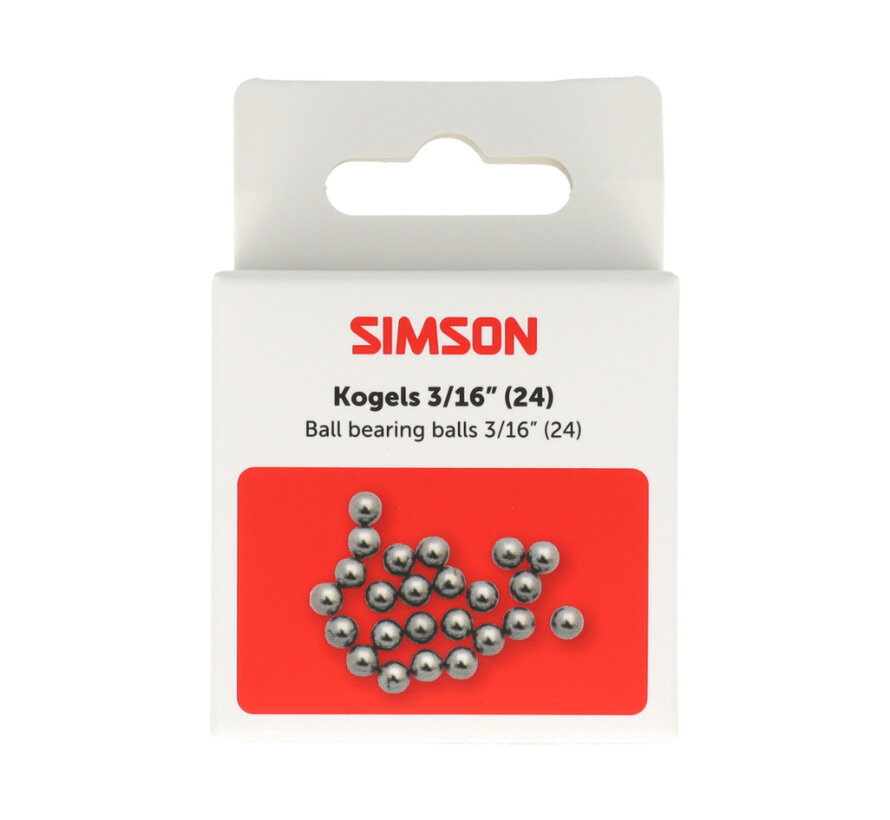 Kogels Simson 3/16  24 stuks