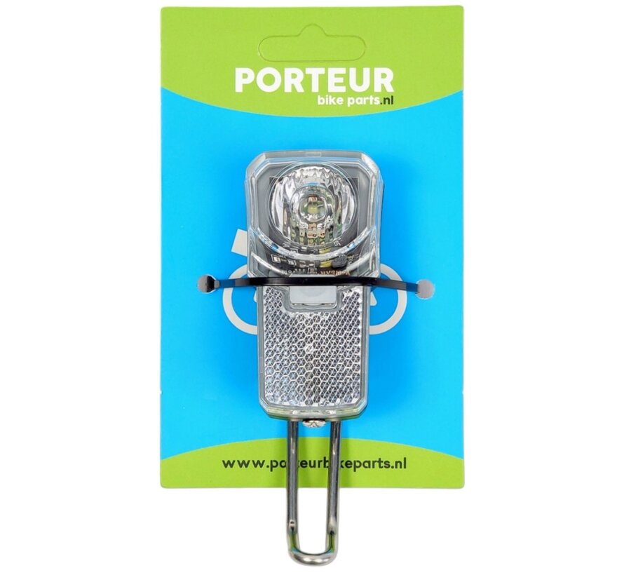 Koplamp Porteur met rvs beugel clearly